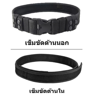 2 in 1 เข็มขัดผู้ชาย Quick Release Buckle MOLLE หัวเข็มขัด ไนลอนคู่อเนกประ สงค์ยุทธวิธีเข็มขัดแบบพกพา