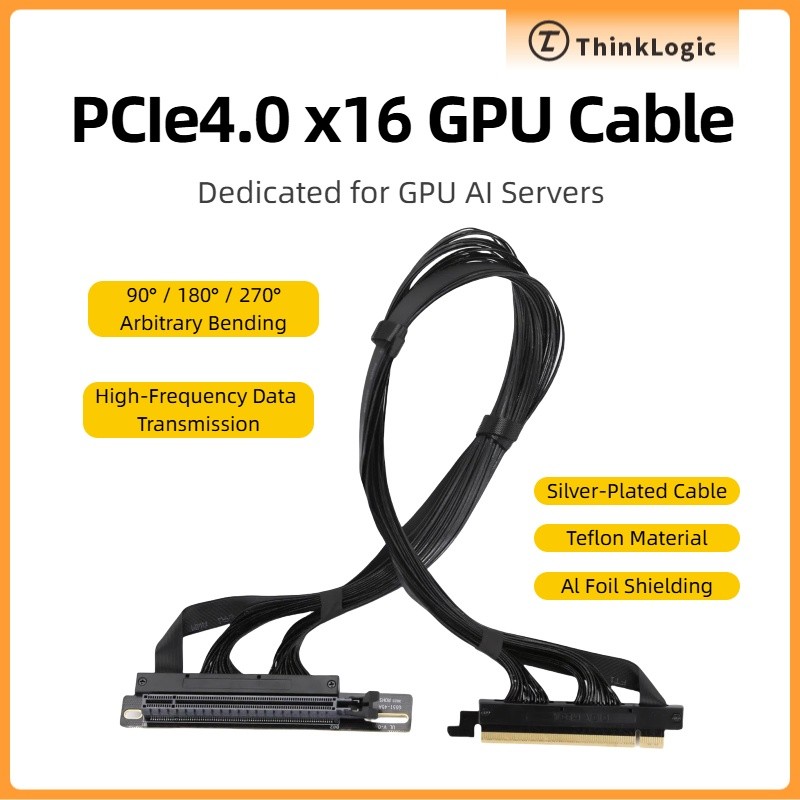 PCIe 4.0 GPU Riser Cable GPU Extension Cable รองรับ AI Server การ์ดการคํานวณที่กําหนดเอง Captured Tu