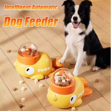 สุนัขอัตโนมัติปริศนา Feeder Interactive ของเล่นอาหารสัตว์เลี้ยง Treat Dispenser การ์ตูนเป็ดออกแบบ Anti-slip Pet Feeder สําหรับสุนัขการฝึกอบรม rena Dispensing ปริศนาของเล่นออกแบบสําหรับสัตว์เลี้ยงการฝึกอบรม