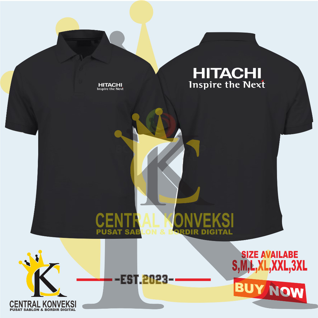 HITACHI COLLAR T-SHIRT เสื้อโปโล INSPIRE THE E NEXT / POLOSHIRT HITACHICotton 100%