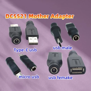 ของมาใหม่！หัวแปลง DC Jack Adapter 5.5x2.1mm อะแดปเตอร์แจ็คเชื่อมต่อ DC Type-C ตัวเมีย/USB 2.0ตัวเมีย ตัวผู้/Micro