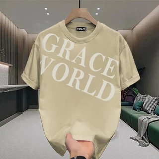 UT shop เสื้อยืด Oversize เสื้อ "GRACE WORLD" t shirt cotton100%คอกลม เสื้อยืดผ้าฝ้าย โคตรนุ่ม แฟชั่น แขนสั้น 2025