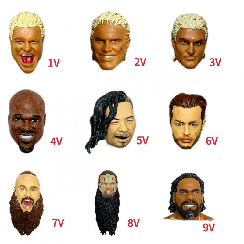 WWE Figures Wrestler ตุ๊กตาหัวประติมากรรม 6-7 นิ้ว Action Figures อุปกรณ์เสริมหัว