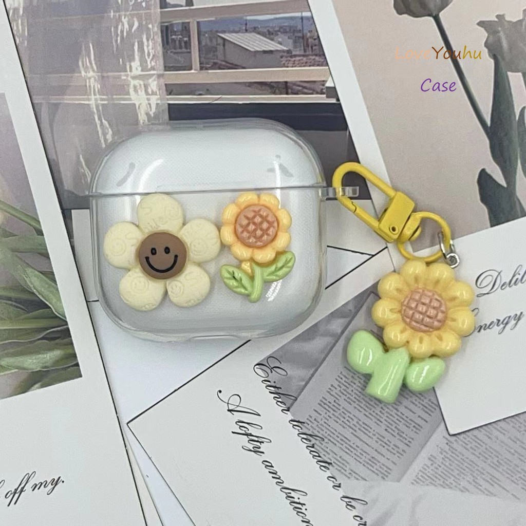 Loveyouhu สําหรับ Ugreen Hitune S3 หูฟังโปร่งใสดอกทานตะวันดอกทานตะวันและจี้