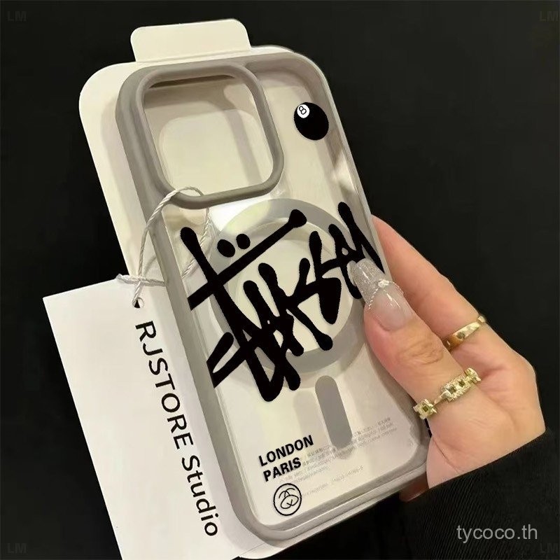 Simple Graffiti Street Wearแนวโน้มภาษาอังกฤษเคสโทรศัพท์แม่เหล็กเหมาะสําหรับiPhone 12promax 12 13 14 