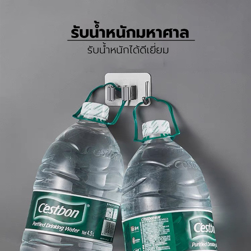 ที่แขวนไม้กวาด เก็บไม้กวาด สเตนเลส304อเนกประสงค์ ไม้กวาด และตะขอไม้ถูพื้น ปรับได้อัตโนมัติ ไม้ถูพื้น - รูปที่ 4