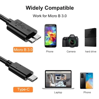ร้านอยู่ที่ไทย สายเคเบิลฮาร์ดดิสก์ type c to micro usb 3.0 สายยาว0.5M/1M 5Gbpsต่อกับฮาร์ดดิสก์ คอม
