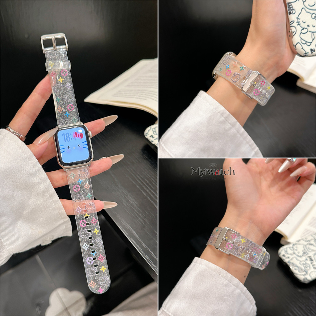 โปร่งใส Glitter Soft TPU สําหรับ iWatch Series Ultra 10 9 รูปที่ 7