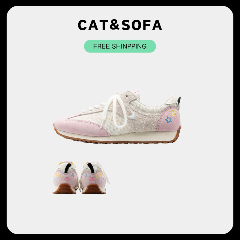 CAT&SOFA [พร้อมส่ง] Cat and Sofa Cortez รองเท้ากีฬา Sneakers Light Pink Jogging Breathable Outdoor S