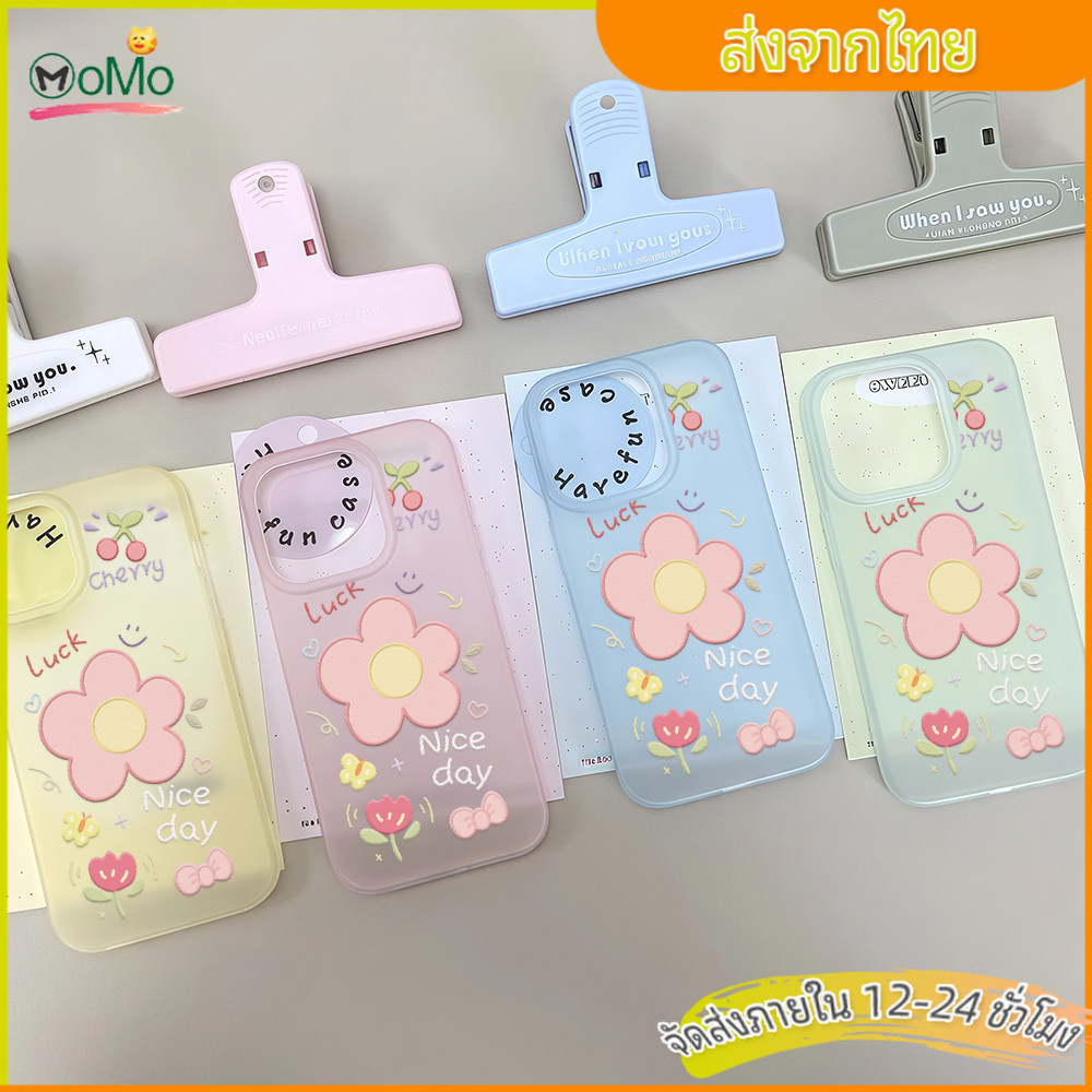 ดอกไม้เคสโปร่งใสสำหรับไอโฟน11 12 13 14plus 15PRO 16promax กรณีโทรศัพท์มือถือ ป้องกันการชนกัน6/7/8PLUS X/XR/XS PROMAX