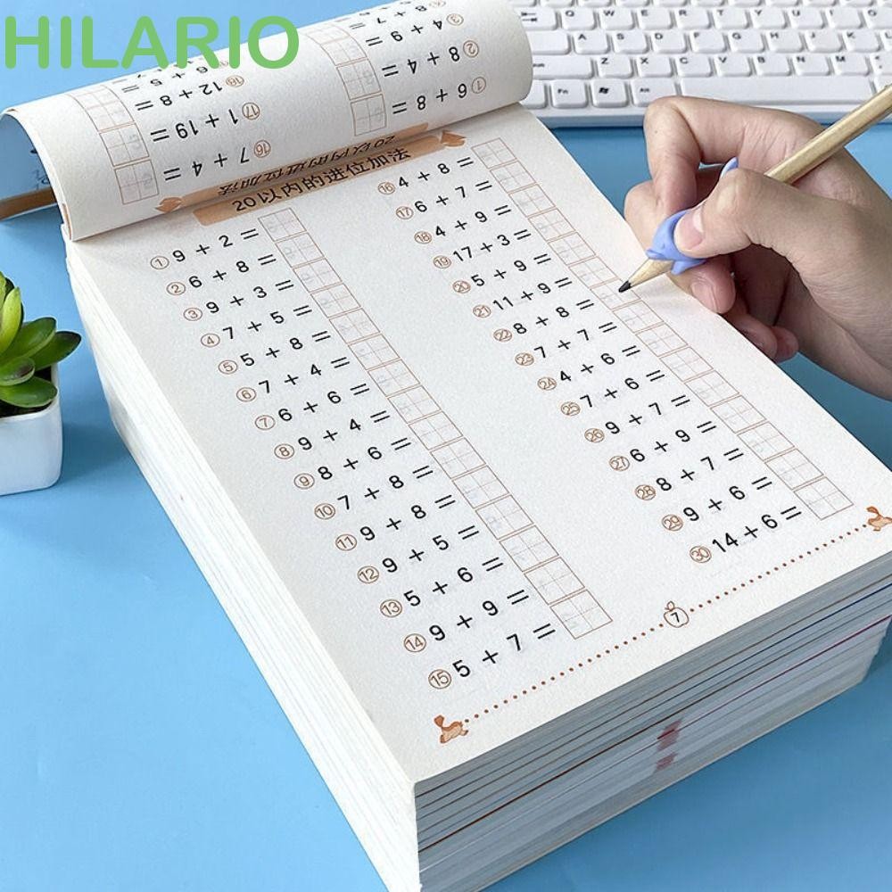 ฮิลาริโอ 64 หน้าหนังสือเลขคณิตคณิตศาสตร์การคํานวณอย่างรวดเร็ว 10-100 หนังสือออกกําลังกายเลขคณิตเรียนบวกและลบคณิตศาสตร์ฝึกสมุดงานคณิตศาสตร์ชั้นประถมศ