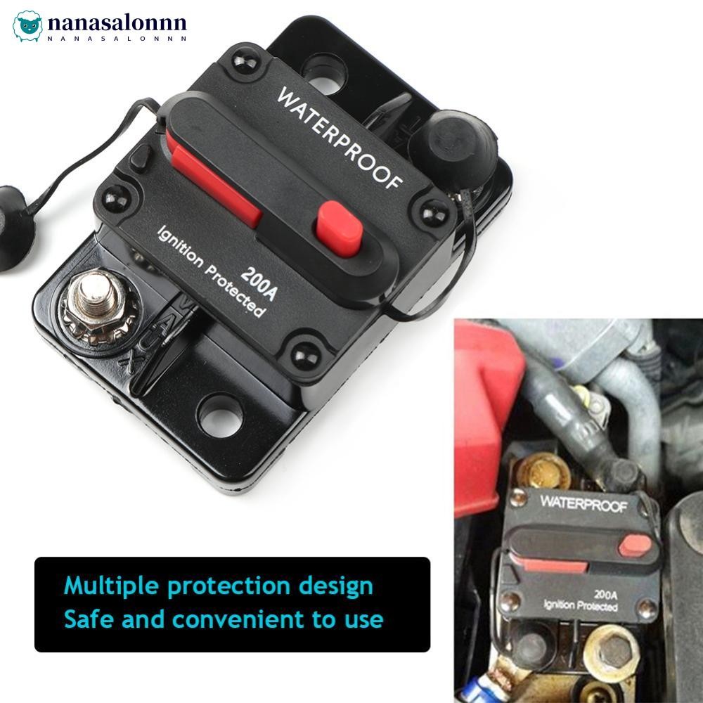 NANASALONNN 1 PC รถกันน้ําเรือ Auto AMP Circuit Breaker ฟิวส์รีเซ็ต DC 12-48V 30A-300A I7K8