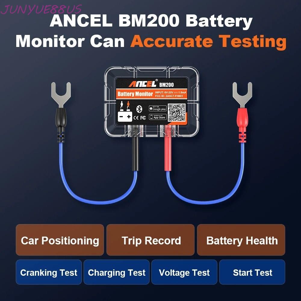 JUNYUE88US Battery Monitor, 12V Abnomal Alarm Car Battery Health Monitoring, Universal Wireless Blue