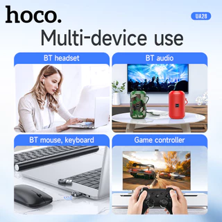HOCO UA28 ตัวรับสัญญาณบูลทูธ Bluetooth 5.1 รองรับ คีย์บอร์ด, เม้าส์, ลำโพง, หูฟังบลูทูธ, ปริ้นเตอร์ USB ตัวต่อบลูทูธ hc5