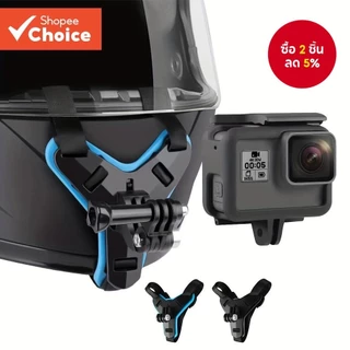 หมวกกันน ็ อครถจักรยานยนต ์ Chin Strap Mount สําหรับ GoPro สําหรับ Hero 12 11 10 9 8 7 6 5 สีดํา DJI Osmo Insta360 สําหรับ AKASO YI Action อุปกรณ ์ เสริมกล ้ อง