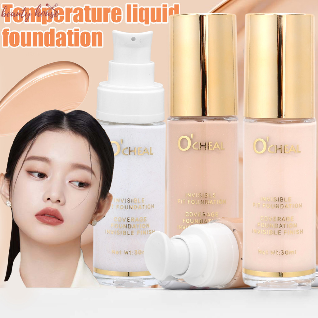 [BZ]1/2 ชิ้น 24H Wear Liquid Foundation | Buildable Medium Coverage สูตรกันเหงื่อสําหรับผิวมัน/แห้ง 
