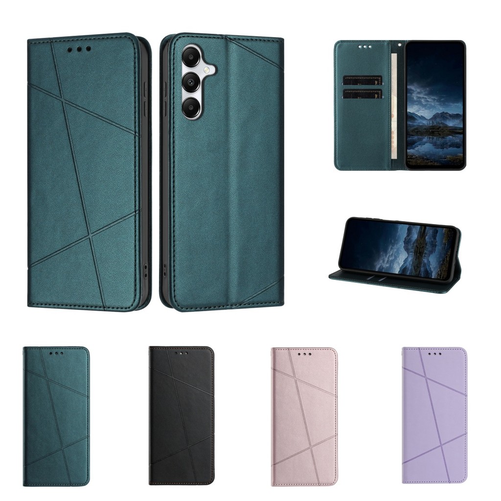 SAMSUNG สําหรับSamsung Galaxy A17 A07 A06 A16 A26 A36 A56 A15 A25 A35 A55 A14 A24 A34 A54 5G A05 A05S 4G Retroกระเป๋าสตางค์นุ่มPUหนังช่องใส่การ์ดผิวพลิกกรณี