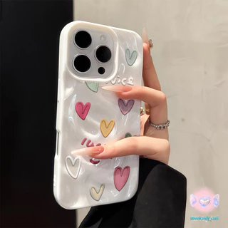 💖จัดส่งในพื้นที่💖 เคสเหมือนอุกกาบาต รักรูปร่างหัวใจ มีสีสัน โชคดี สําหรับIPhone16 15 14 13 11 7 8plus Pro Promax X XR XS