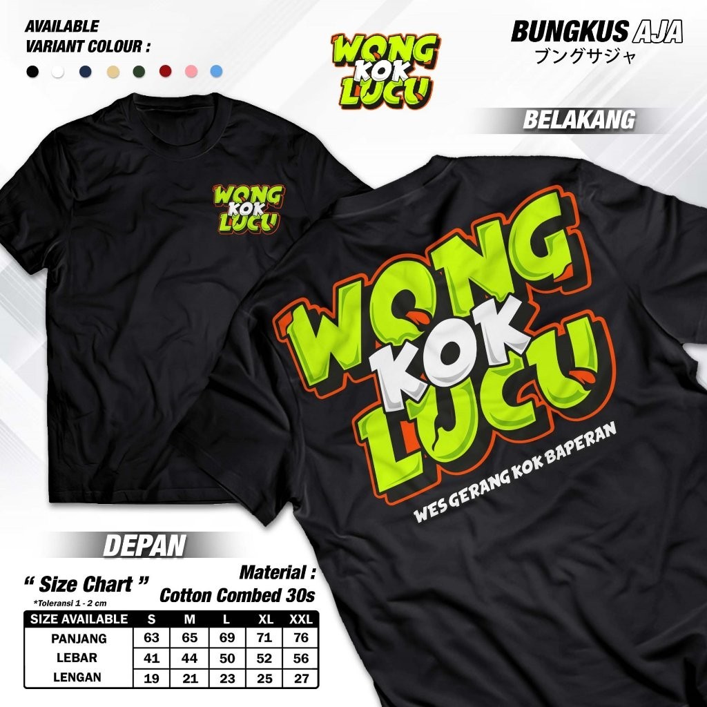 Wong Kok เสื้อยืดตลก Distro เสื้อ Viral Javainese Words Relie Nyindir Wes Gerang Kok Baperan Cotton 