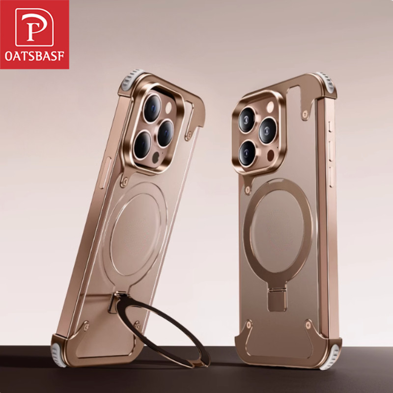OATSBASF โลหะถุงลมนิรภัยโปร่งใสเคสโทรศัพท์สําหรับ ihone 16 Pro Max/15 Pro Max ฝาครอบกันกระแทกกันชน U
