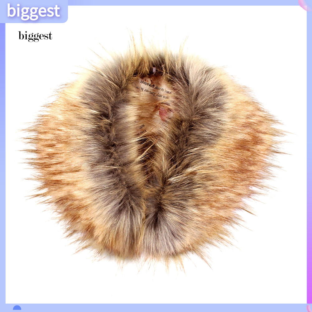 BGT ผู้หญิงฤดูหนาวแฟชั่น Faux Fox Fur Fluffy Collar ผ้าพันคอผ้าคลุมไหล่คออุ่นของขวัญ
