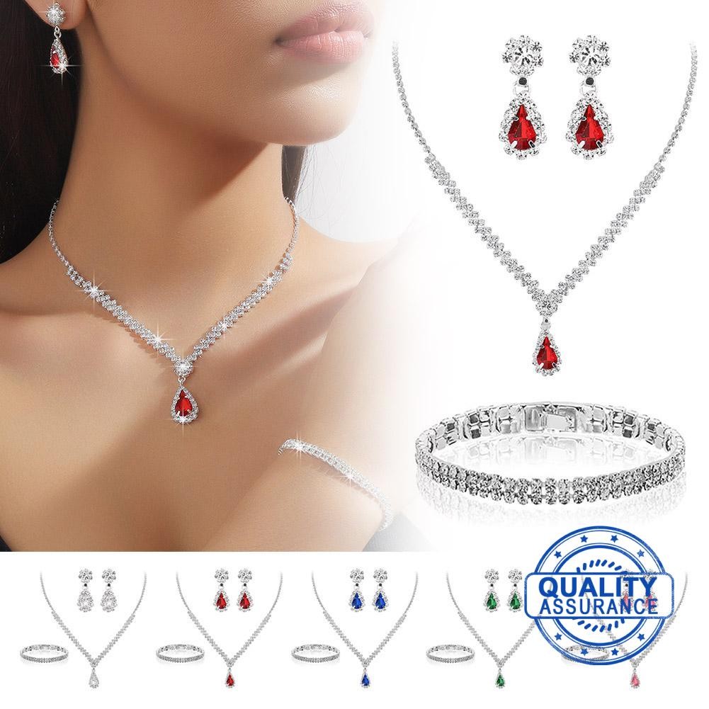 ชุดสร้อยคอมินิมอลและต่างหูหยดนำสำหรับเจ้าสาว U2t4