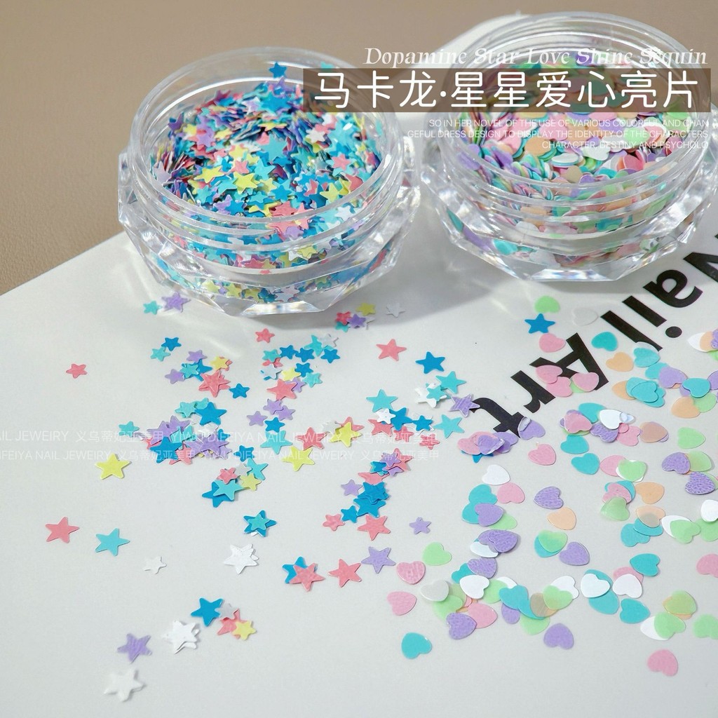 มาการอง สีมินิดาวขนาดเล็กเลื่อมอุปกรณ์แต่งเล็บทําด้วยมือสวมใส่วัสดุเล็บเล็บเลื่อมวัสดุ