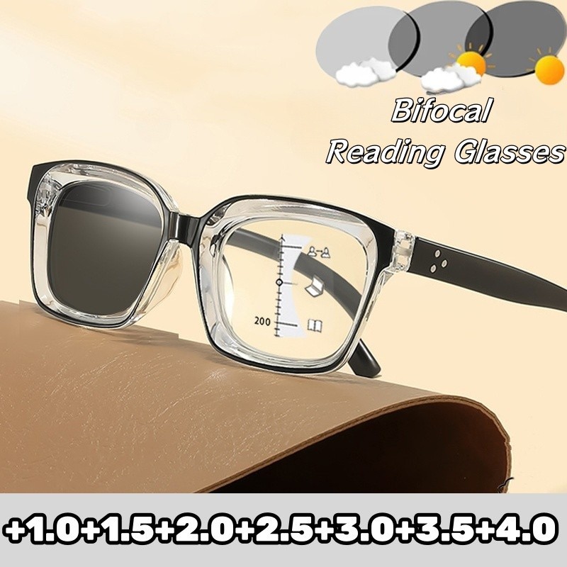 แว่นตาอ่าน Retro Trend Progressive Multifocal นักออกแบบใหม่ แว่นตาป้องกันแสงไกลสำหรับผู้หญิง ผู้ชาย แว่นตา HD