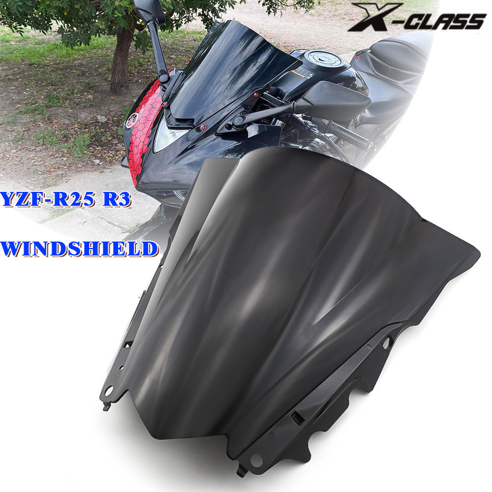 สําหรับ YAMAHA YZF R25 R3 2013-2018 กระจกกระจกรถจักรยานยนต์ Deflector Wind Shield