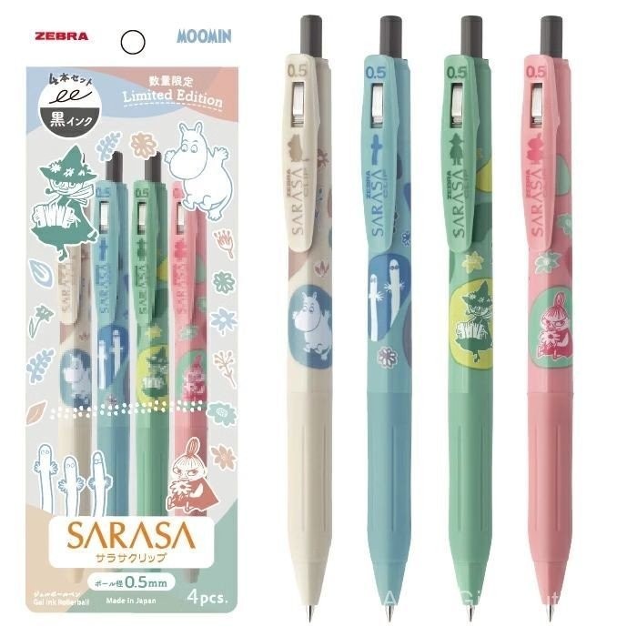 [Aria] Ready Stock ZEBRA Japan ZEBRA MOOMIN Limited Yamei Press Retro JJ29 ชุดปากกาเจล 0.5