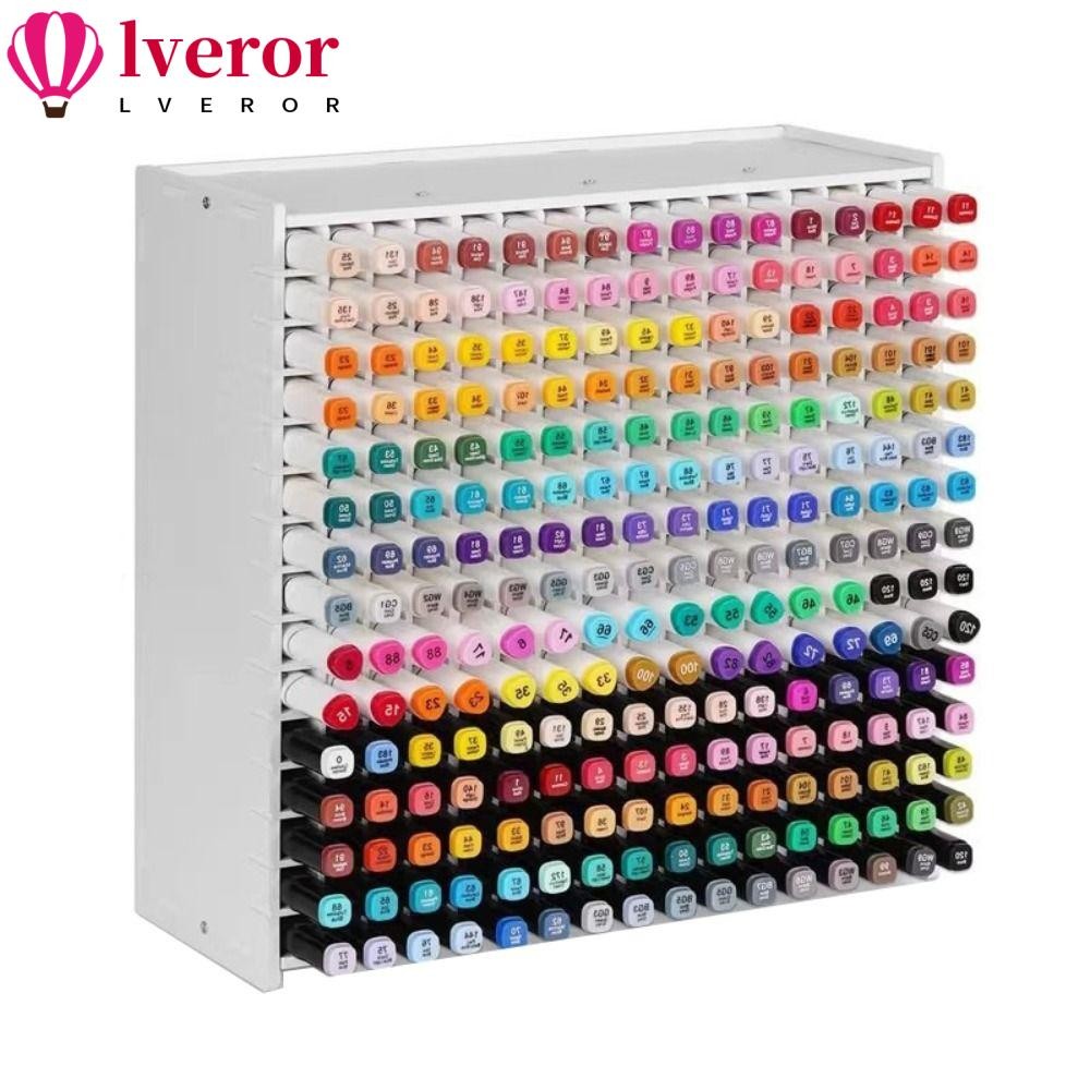 LVEROR Art Marker Rack, PVC Multi Slots Marker Pen Holder, 72/120/180/240 กริดความจุขนาดใหญ่แปรงชั้นเก็บ MARKER ปากกา