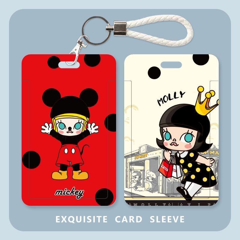 Simple Premium Pop Mart ที่ใส่บัตรน่ารัก รถบัสนักเรียน การ์ดรถไฟใต้ดิน พวงกุญแจ เอกสารรวม เคสป้องกัน