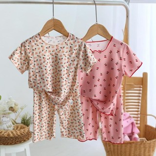 [ ส่งจากไทย ] ชุดนอนเด็ก 4 สี เนื้อ้ผาร่องนิ่ม สำหรับวัย 1-7…