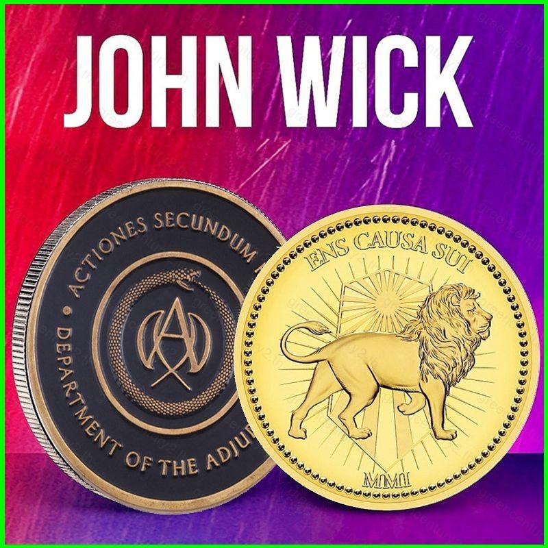 GC John Wick Continental Hotel Coin คอสเพลย์ Keanu Reeves ผู้ตัดสินโลหะโลหะผสมเหรียญ Adjudicator เคร