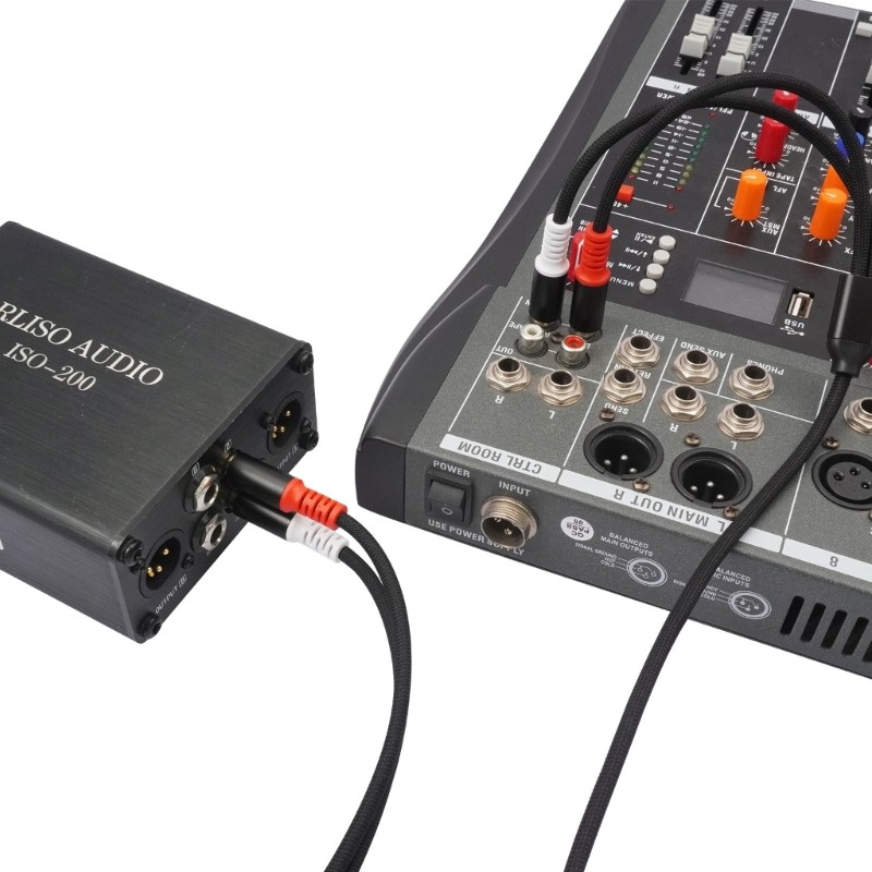QUU 2RCA ถึง 2RCA สายสัญญาณเสียง Splitter Connector สําหรับโทรศัพท์แท็บเล็ตโฮมเธียเตอร์เครื่องขยายเส