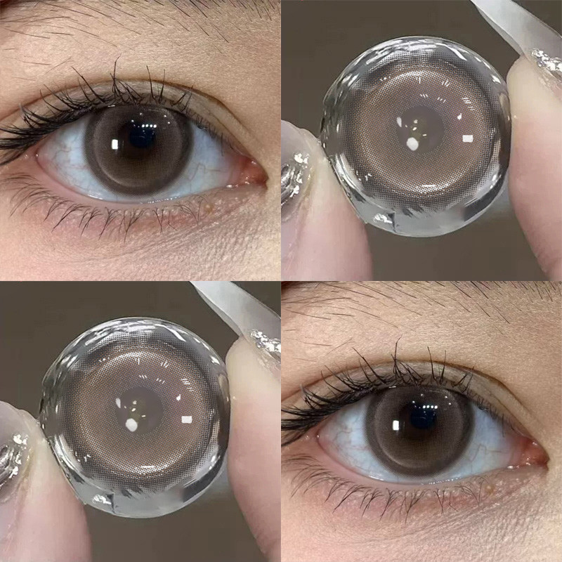 1 คู่สีน้ําตาลเครื่องสําอางคอนแทคเลนส์สี Natural Eye Softlens