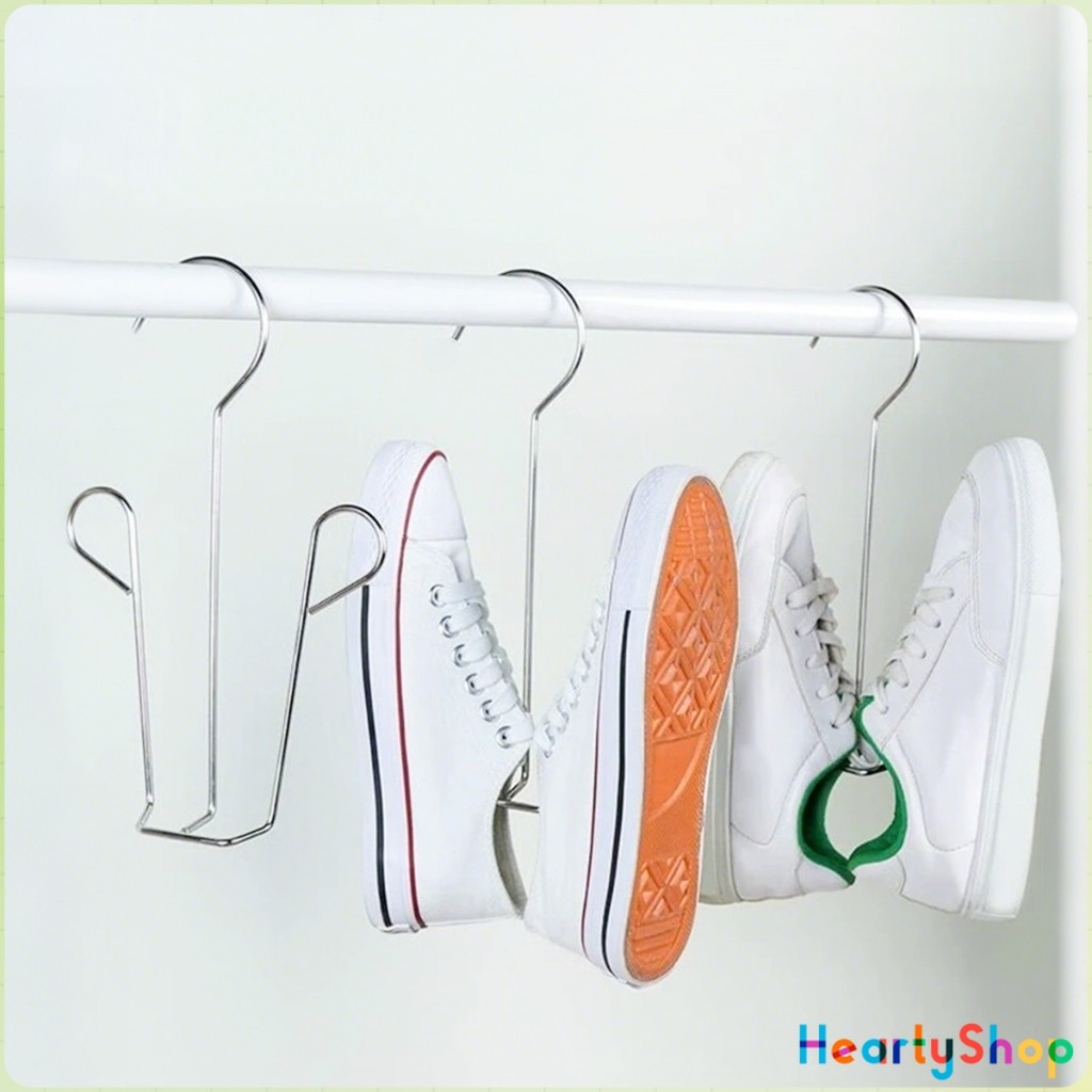 H.S 1 ชิ้น สแตนเลส ไม้แขวนรองเท้า  ที่ตากรองเท้า  สินค้าพร้อมส่งในไทย Shoe drying rack ราคา ถูกที่สุด ดีลบีเคเค แกลเลอรีภาพที่ 2