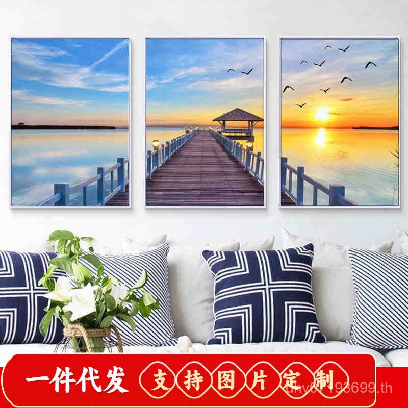 2018เพชรเต็มห้องนั่งเล่นเพชรเย็บปักถักร้อยแฟชั่นปักครอสติที่ทันสมัยเรียบง่ายเพชรสติกเกอร์สามจิตรกรรม