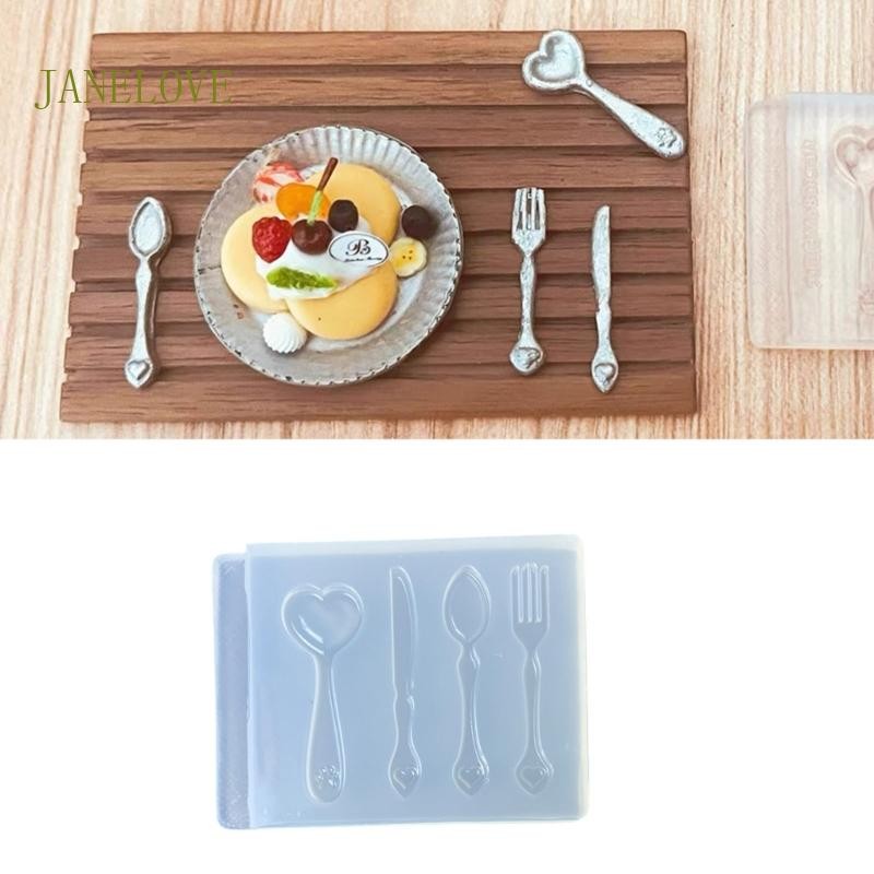 JLOVE แม่พิมพ์ช้อนและส้อมซิลิโคนแบบใช้ซ้ําได้ Safe Casting Mould สําหรับศิลปะเรซินที่สร้างสรรค์และทําการตกแต่ง