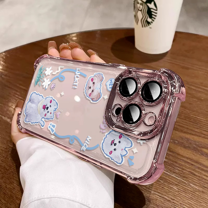 3 in1 สุนัขน่ารักสําหรับ Samsung S24 S24U S24 + S24FE S25 S25plus S25U เคสโทรศัพท์นุ่ม Anti fall กรณ