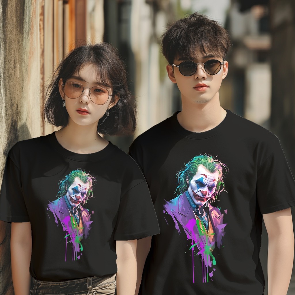จัดส่ง 24 ชั่วโมง 100% Design 3D Joker Art Tee - Original Premium Distro เสื้อยืด 3D Joker Art Tee -