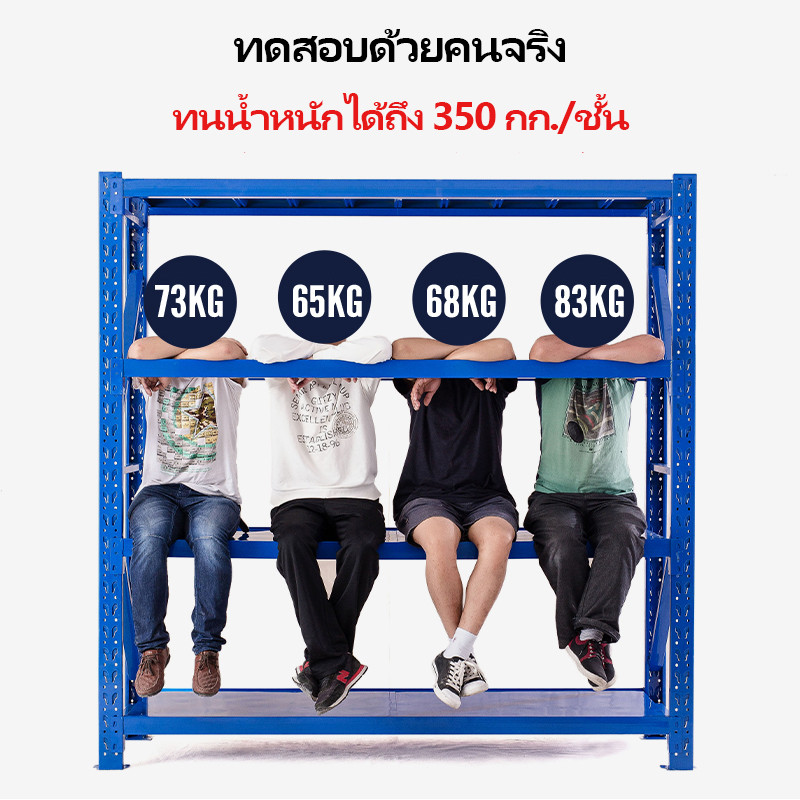 KingGlobal ชั้นวางของเหล็ก 4ชั้น 120/150/200cm แข็งแรงและทนทาน ปรับได้ ป้องกันความชื้นและป้องกันสนิม - รูปที่ 5