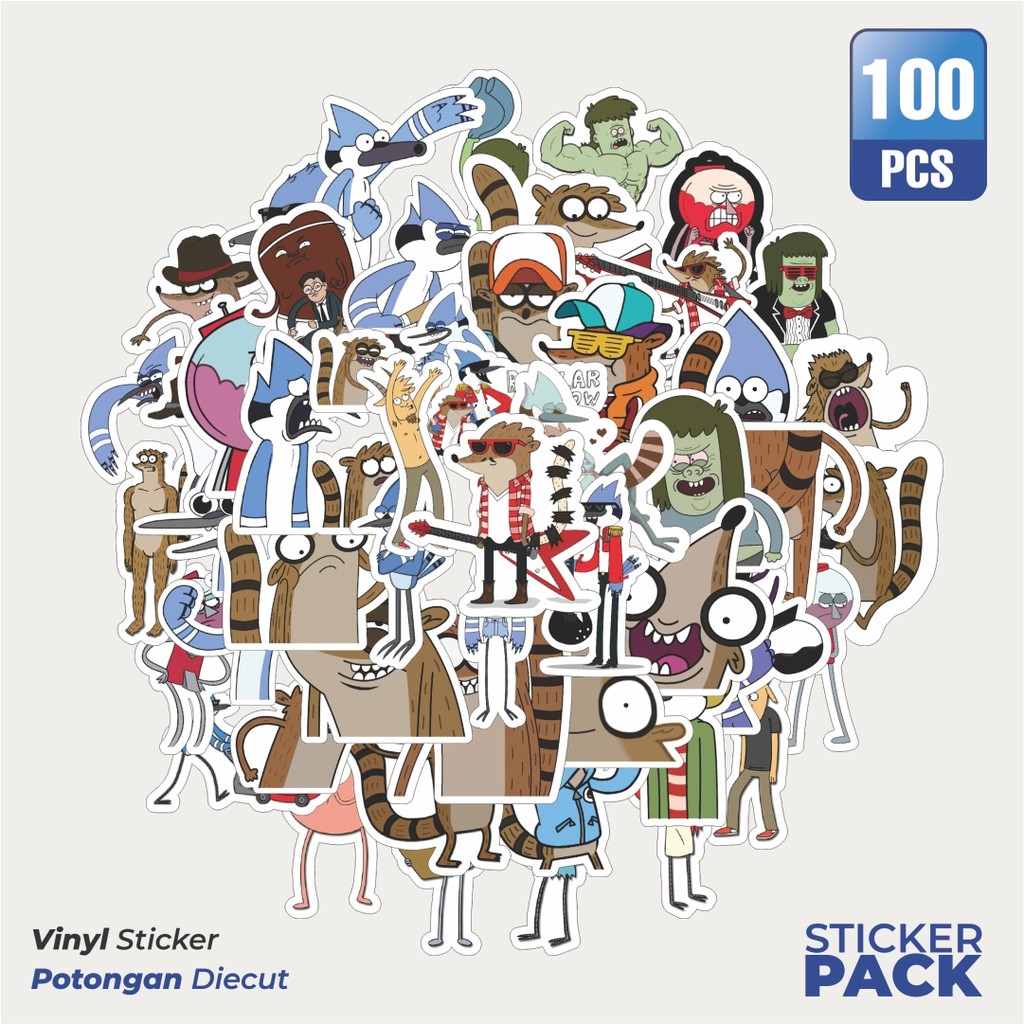 100 ชิ้นสติ๊กเกอร์การ์ตูน Series Regular Show 2 Waterproof Aesthetic - สําหรับแล็ปท็อป รถจักรยานยนต์