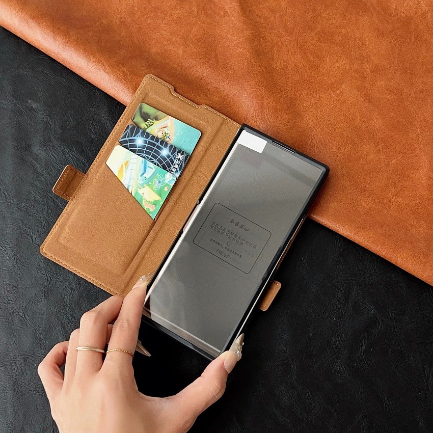 สําหรับ Samsung Galaxy Z พับ 7 Fold7 6 5 4 3 เคสโทรศัพท์สายรัดข้อมือยึด Frosted PU ปลอกหนัง ZFold7 กันกระแทกพร้อมขาตั้งพับป้องกันปกหลัง ราคา ถูกที่สุด ดีลบีเคเค แกลเลอรีภาพที่ 3