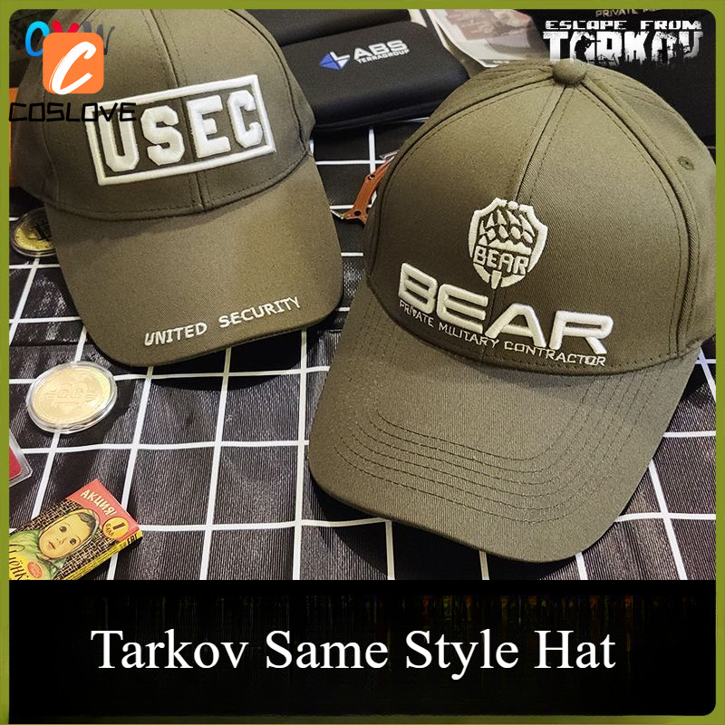 หมวกคอสเพลย์พัดลมBear USEC สีดำ/เขียว สำหรับเกมEscape from Tarkov และของตกแต่งคอสเพลย์