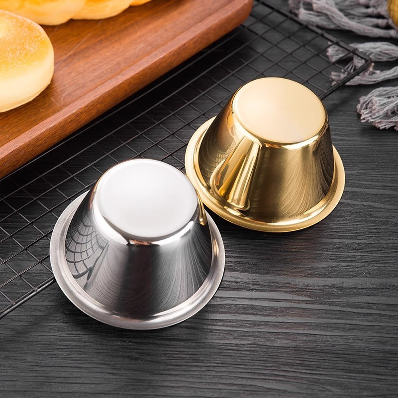 ส่งจากกรุงเทพ✨  🍽️ถ้วยน้ำจิ้ม ถ้วยเล็ก สแตนเลส 304 ทรงกลม สีเงิน/สีทอง Sauce cup สำหรับน้ำจิ้ม - รูปที่ 3