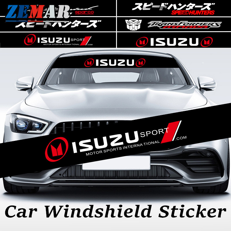 ISUZU รถยนต์สติ๊กเกอร์ติดหน้าต่างด้านหน้าด้านหลัง รูปลอกกระจกรถยนต์ ม่านบังแดดกันน้ํา แบนเนอร์กระจกรถยนต์ ISUZU Dmax Panther Elf Traga Mux Trooper MU7 TFR Crosswind Panther Sportivo