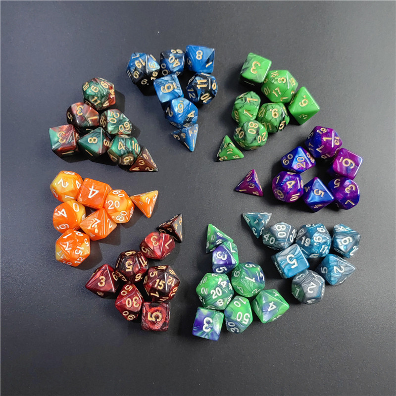 7 Pcs1set Galaxy Series Style DND Dice Set D4 D6 D8 D10 D12 D20 Multi-sided Dice For TRPG Dungeons &