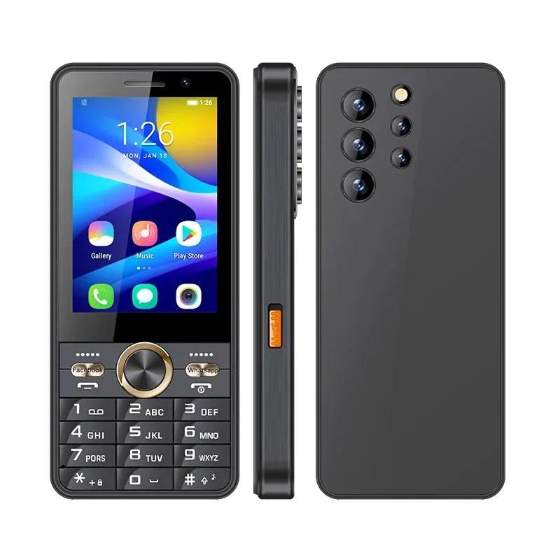 XS24 หน้าจอปุ่มกด 4G โทรศัพท์ Android 8.1 Dual SIM การ์ด Quad Core 3.5 นิ้ว 2GB + 16GB 2500mAh โทรศั