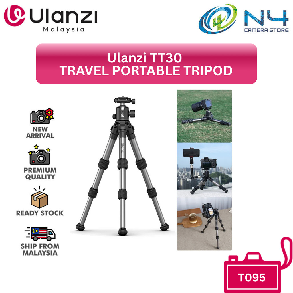 Ulanzi TT30 ขาตั้งกล้องน้ําหนักเบาพร้อม Quick Release Mount 360 Detached Ball Head สําหรับกล้อง DSLR